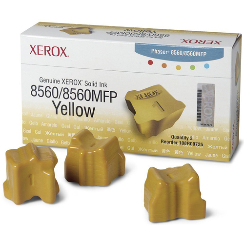 Xerox Phaser 8560/8560MFP Yellow Solid Ink Pack (3 Sticks) - 108R00725