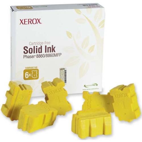 Xerox Phaser 8860/8860MFP Yellow Solid Ink Pack (6 Sticks) - 108R00748