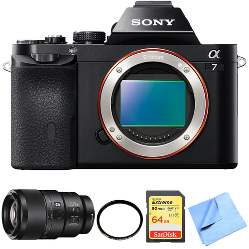 Sony a7 Full-Frame Interchangeable Lens Digital Camera 90mm Macro Lens Bundle