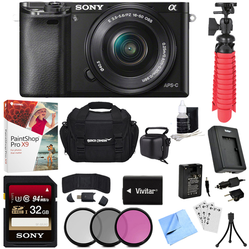 Sony Alpha a6000 Mirrorless Digital Camera + 16-50mm Lens Complete Sony Bundle