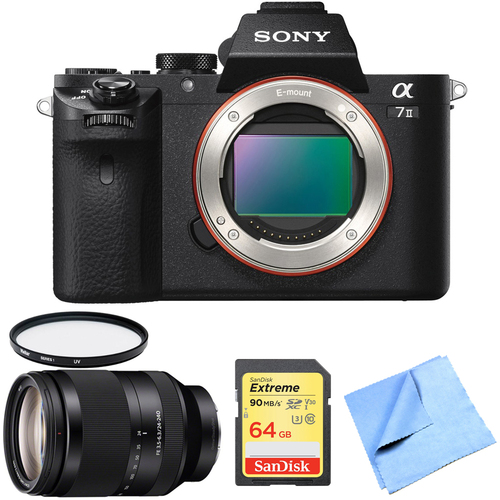Sony Alpha 7II Mirrorless Interchangeable Lens Camera Body w/ 24-240mm Lens Bundle