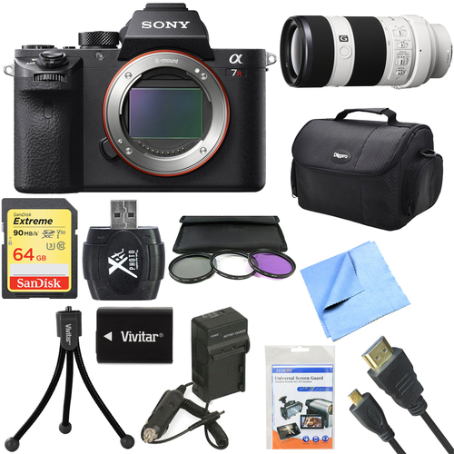 Sony a7R II Full-frame Mirrorless Interchangeable 42.4MP Camera 70-200mm Lens Bundle
