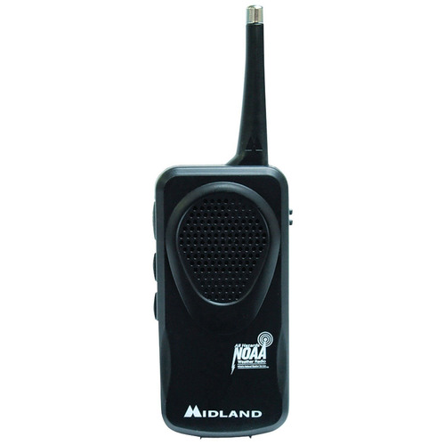 Midland HH50 Civil Hand-held Pocket Weather Alert Radio with Scan in Clam Shell (Black)
