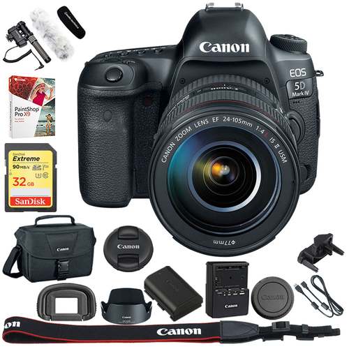 Canon EOS 5D Mark IV DSLR Camera + EF 24-105mm IS II USM Lens +32GB Reporter Kit