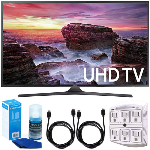 Samsung UN40MU6290 6-Series Flat 39.9` LED 4K UHD Smart TV w/ Accessory Bundle