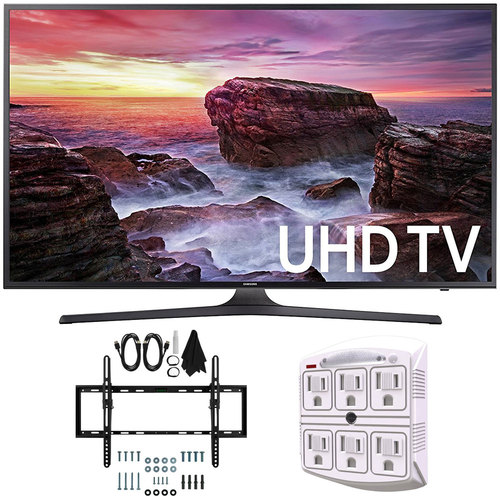 Samsung UN40MU6290 6-Series Flat 39.9` LED 4K UHD Smart TV w/ Wall Mount Bundle
