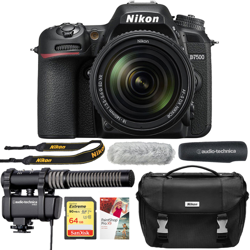Nikon D7500 20.9MP DX-Format DSLR Camera + AF-S 18-140mm ED VR Lens Reporter Kit