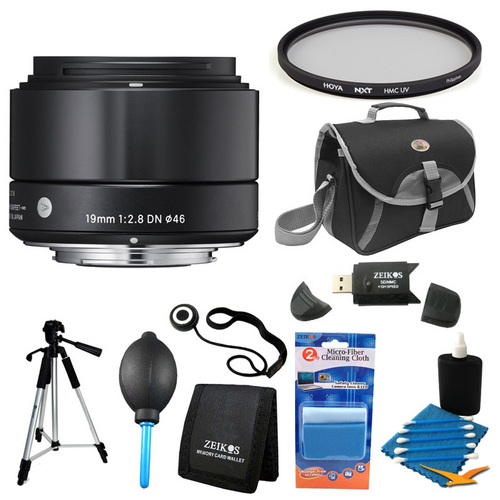 Sigma 19mm F2.8 EX DN ART Black E-Mount Lens for Sony Filter Bundle