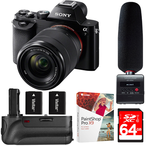 Sony a7K Mirrorless Camera + FE 28-70mm OSS Lens +Tascam Audio Recorder & Mic Kit