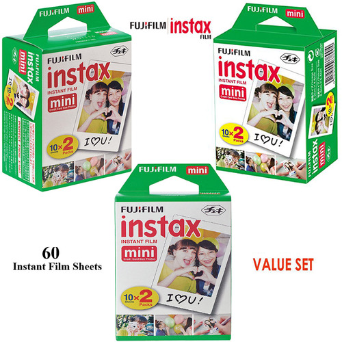 Fujifilm Instax Mini Twin Pack Picture Format Instant Film - Set of 3 (60 Shots)