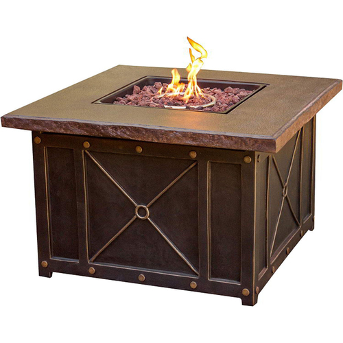 Hanover Hanover Summer Night 40  Gas Fire Pit with Durastone Top Lava Rocks