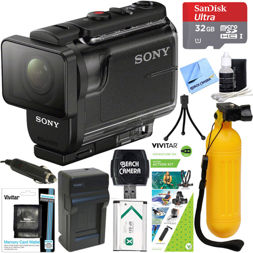 Sony HDR-AS50/B Full HD Action Cam + Water Action Kit & Memory Bundle