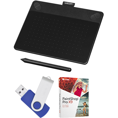 Wacom Intuos Art Pen and Touch Tablet Small Black 16GB Creative Bundle w/Corel Paint