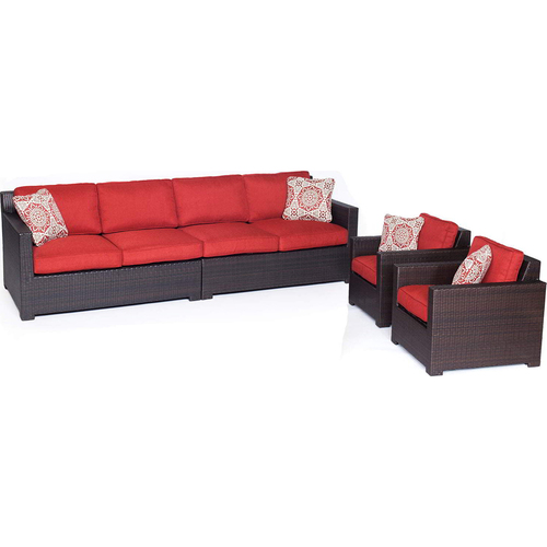 Hanover Metro4pc Seating Set: 2 Side Chairs Right/Left Arm Loveseat