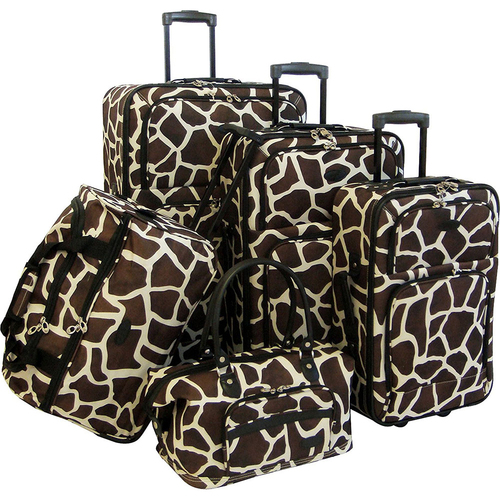 Long Lat Inc. AF 5P Luggage Set Giraffe Brn