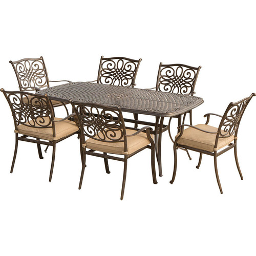 Hanover Traditions 7pc Dining Set (6 dining chairs 38x72  Alum table)