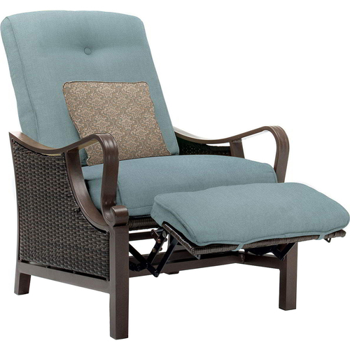 Hanover Ventura Luxury Recliner with Pillow Accessory All-weather Resin Weave