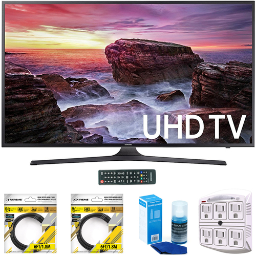 Samsung Flat 48.5` LED 4K UHD 6 Series Smart TV 2017 Model with Cleaning Bundle