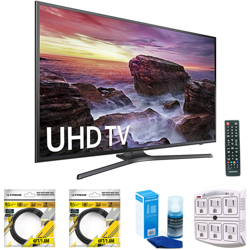 Samsung Flat 54.6` LED 4K UHD 6 Series Smart TV 2017 Model with Cleaning Bundle