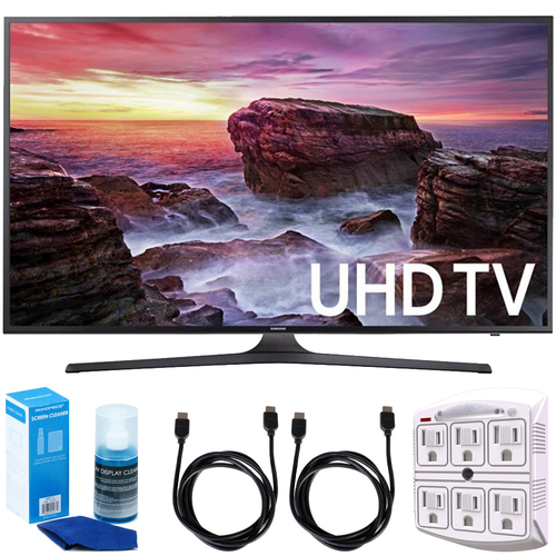 Samsung Flat 64.5` LED 4K UHD 6 Series Smart TV (2017 Model) with Cleaning Kit