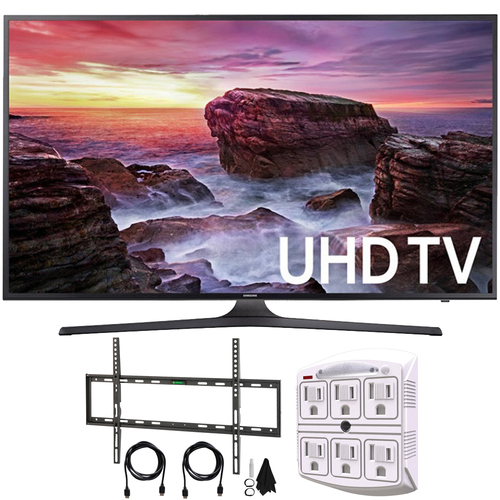 Samsung Flat 64.5` LED 4K UHD 6 Series Smart TV (2017) + Flat Wall Mount Kit
