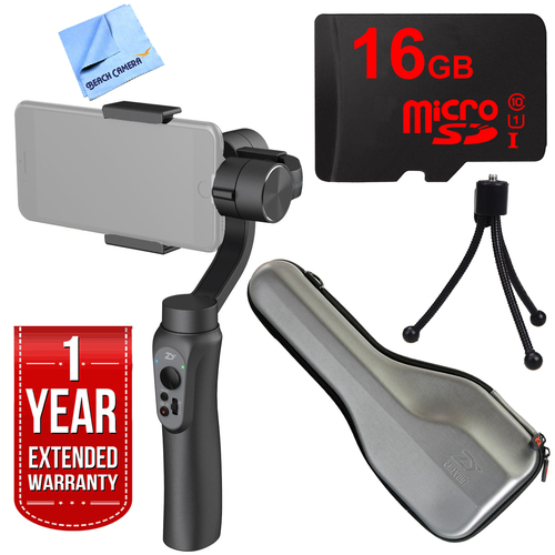 Zhiyun Smooth Q Smartphone Gimbal (Space Gray) with 1 Year Extended Warranty Kit