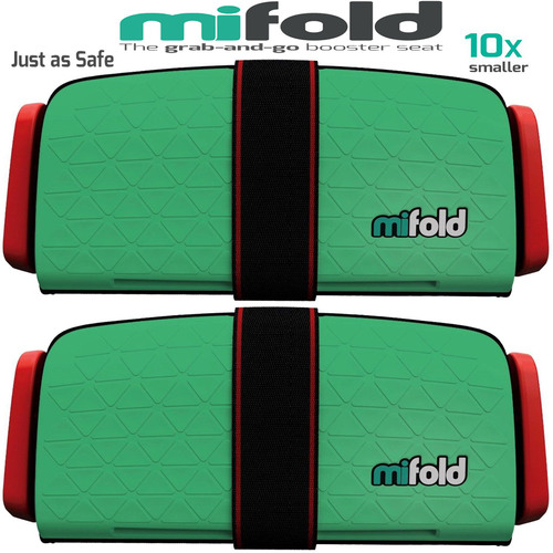 Mifold 2-Pack MF01-US/GRN Grab-and-Go Car Booster Seat (Lime Green)