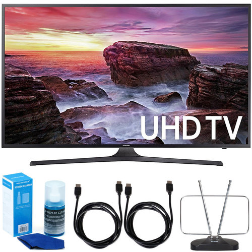 Samsung UN55MU6290FXZA 54.6` LED 4K UHD Smart TV (2017 Model) w/ Accessory Bundle