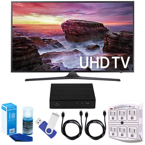 Samsung UN55MU6290FXZA 54.6` LED 4K UHD Smart TV (2017 Model) w/ TV Tuner Bundle