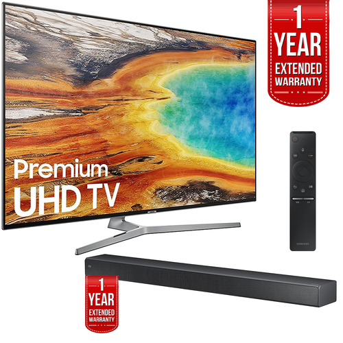 Samsung UN65MU9000FXZA 65` 4K UHD Smart LED TV 2017 + Sound+ Soundbar Extended Warranty
