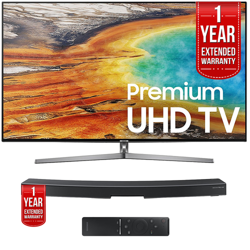 Samsung UN65MU9000FXZA 65` 4K UHD Smart LED TV 2017 + Sound+ Soundbar Extended Warranty