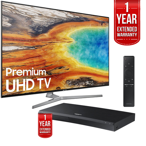 Samsung UN65MU9000FXZA 65` 4K UHD Smart LED TV 2017 + Blu-ray Player + Extended Warranty