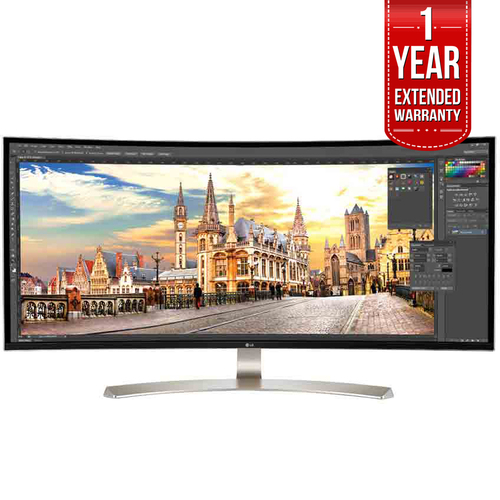 LG 38` 21:9 WQHD Curved IPS Monitor 38UC99-W with 1 Year Extended Warranty