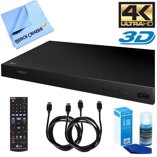 LG 4K Ultra-HD Blu-Ray Player w/ 3D Capabilities UP870 with Accessories Bundle