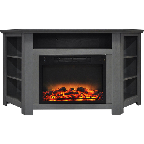 Cambridge 56 x15.4 x30.4  Stratford Fireplace Mantel with Logs and Grate Insert