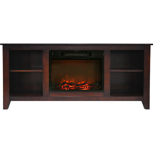 Cambridge 62.8 x15.2 x26.5  Santa Monica Fireplace Mantel with Logs Insert