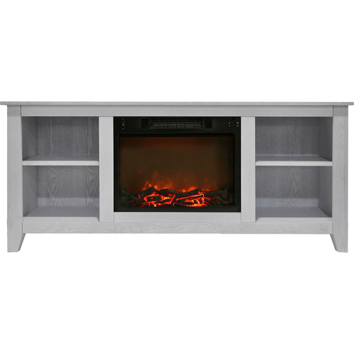 Cambridge 62.8 x15.2 x26.5  Santa Monica Fireplace Mantel with Logs Insert