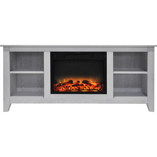Cambridge 62.8 x15.2 x26.5  Santa Monica Fireplace Mantel with Logs and Grate Insert