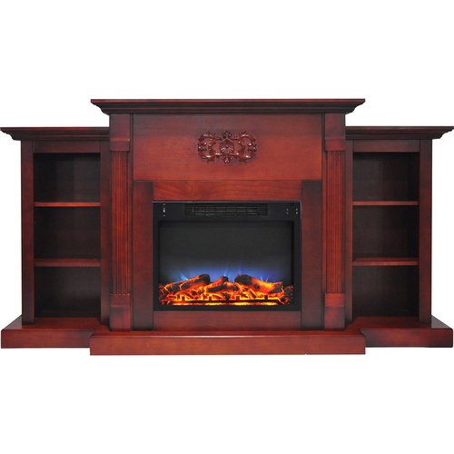 Cambridge 72.3 x15 x33.7  Sanoma Fireplace Mantel with LED Insert Cherry