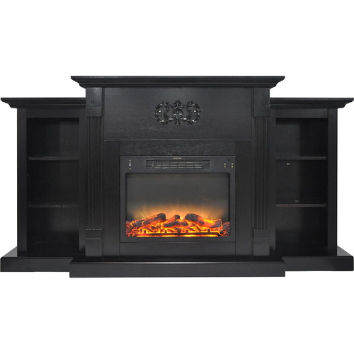 Cambridge 72.3 x15 x33.7  Sanoma Fireplace Mantel with Logs and Grate Insert