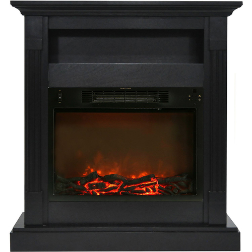 Cambridge 33.9 x10.4 x37  Sienna Fireplace Mantel with Log Insert Black Coffee