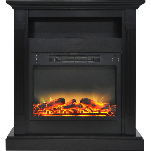 Cambridge 33.9 x10.4 x37  Sienna Fireplace Mantel with Logs and Grate Insert