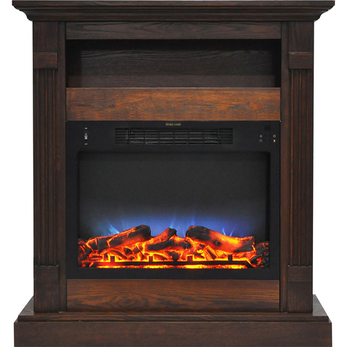 Cambridge 33.9 x10.4 x37  Sienna Fireplace Mantel with LED Insert Walnut