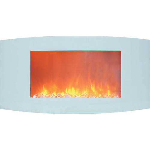 Cambridge 35  Curved Wall Mount Electric Fireplace with Crystals