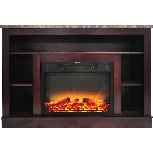 Cambridge 47.2 x15.7 x32.5  Seville Fireplace Mantel with Logs and Grate Insert