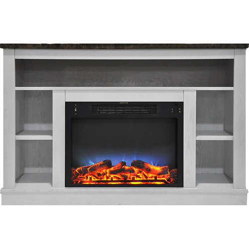 Cambridge 47.2 x15.7 x32.5  Seville Fireplace Mantel with LED Insert White