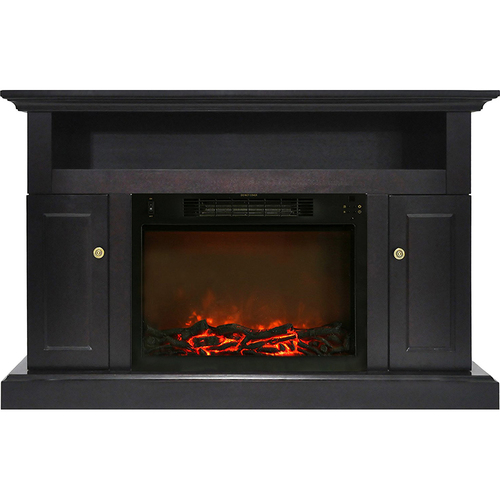 Cambridge Sorrento Fireplace Mantel with Log Insert, Black Coffee (Dims 47.2 x15.7 x30.7)