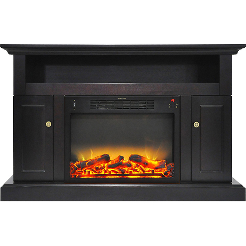 Cambridge Sorrento Fireplace Mantel + Logs & Grate Insert, Black Coffee (47.2 x15.7 x30.7)