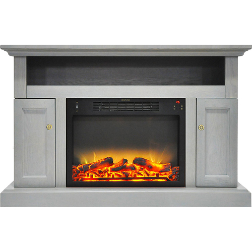 Cambridge 47.2 x15.7 x30.7  Sorrento Fireplace Mantel with Logs and Grate Insert
