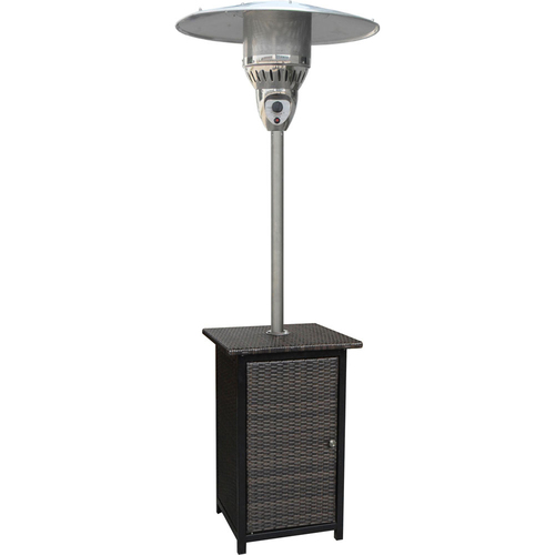 Hanover Square Wicker Patio Heater 7' tall Propane 41000 BTU Brown/Stainless Steel